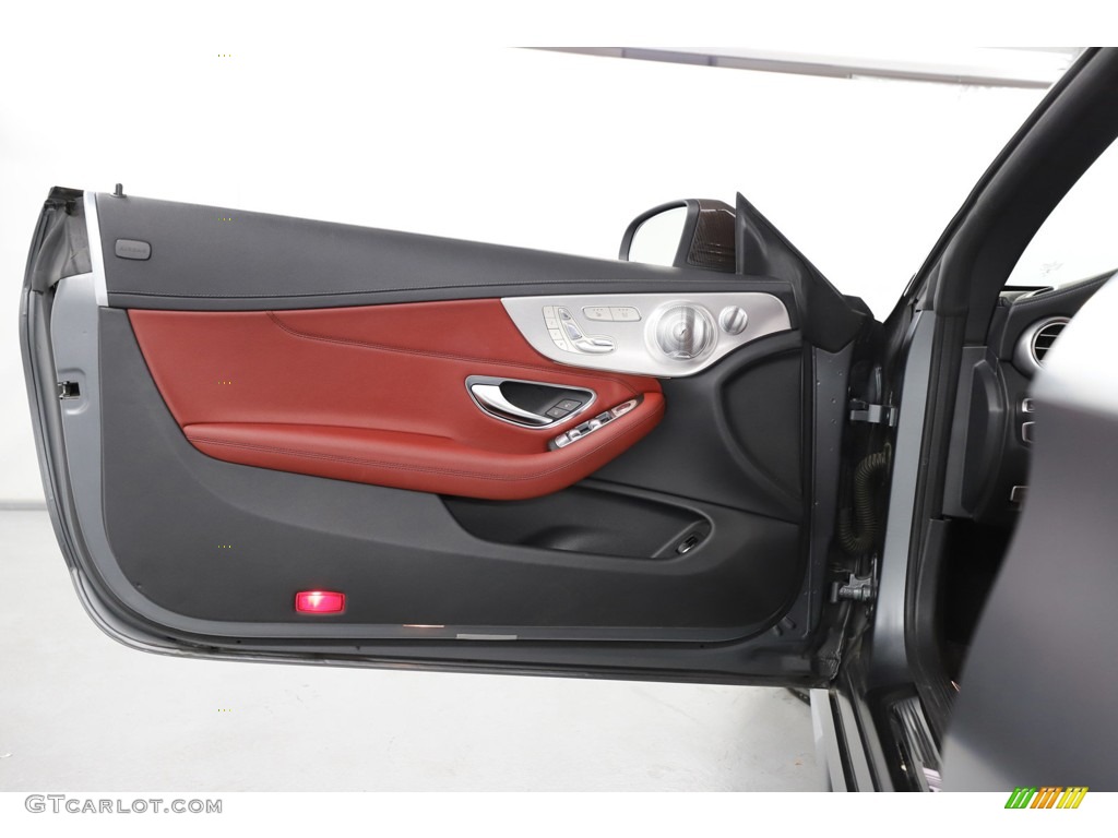 2017 Mercedes-Benz C 43 AMG 4Matic Cabriolet Cranberry Red/Black Door Panel Photo #144801298