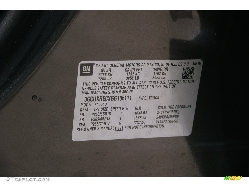 2016 Silverado 1500 LT Crew Cab 4x4 - Tungsten Metallic / Jet Black photo #22