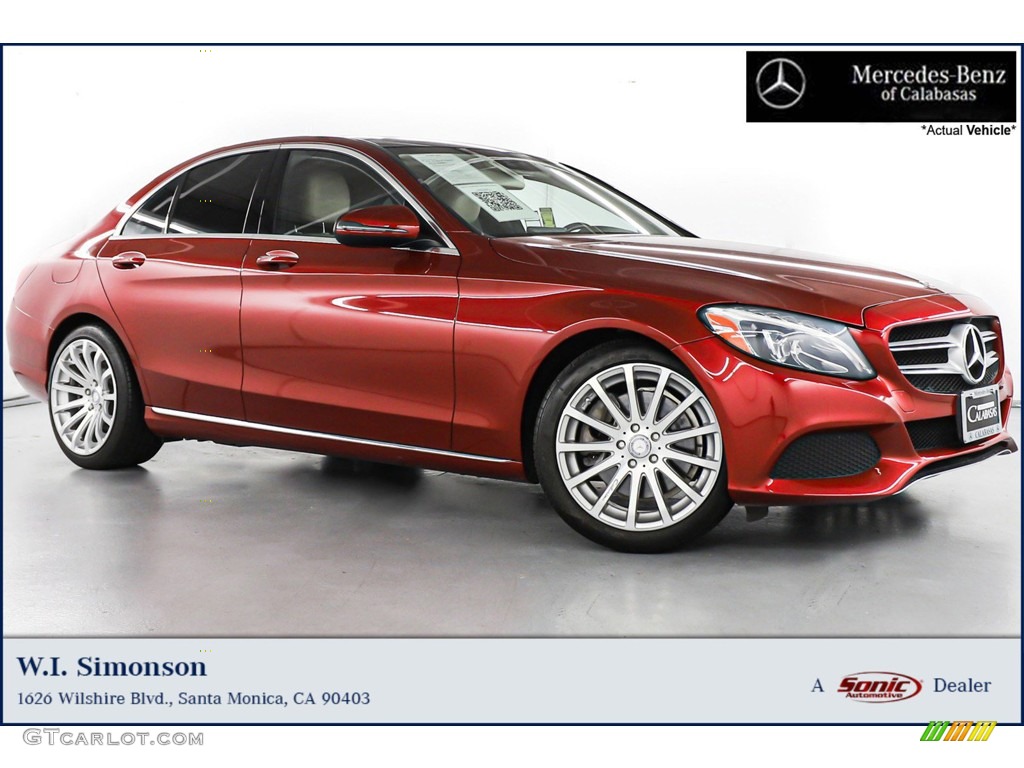 2016 C 300 Sedan - designo Cardinal Red Metallic / Black photo #1