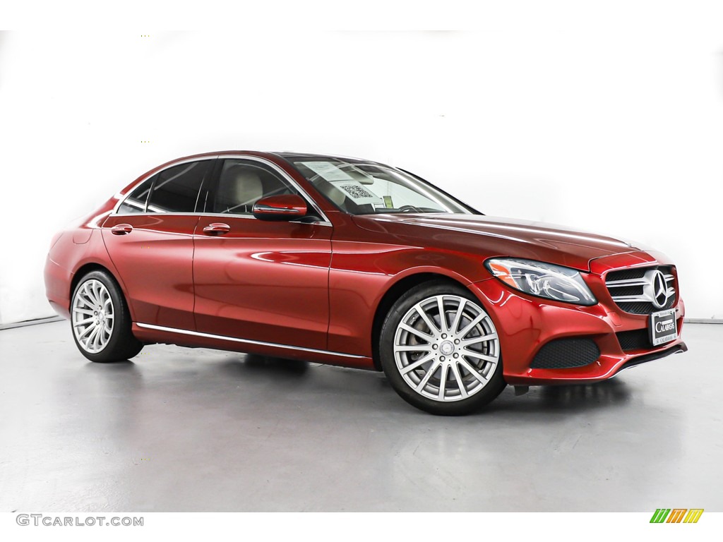 designo Cardinal Red Metallic 2016 Mercedes-Benz C 300 Sedan Exterior Photo #144801742