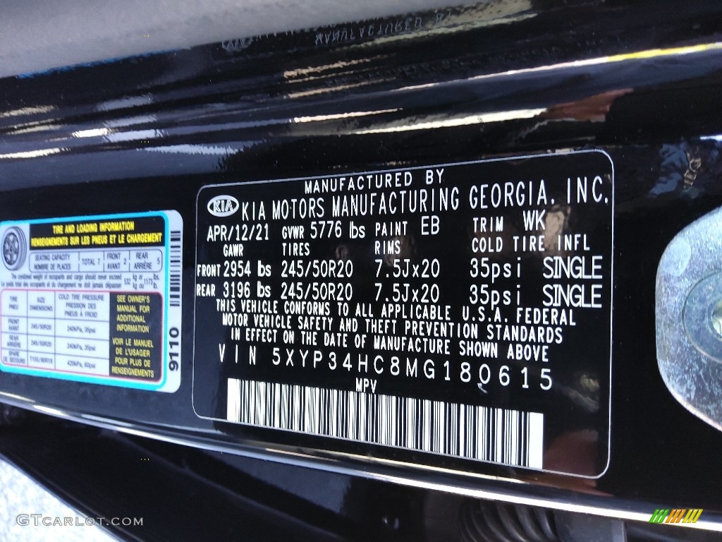 2021 Telluride EX - Ebony Black / Black photo #31