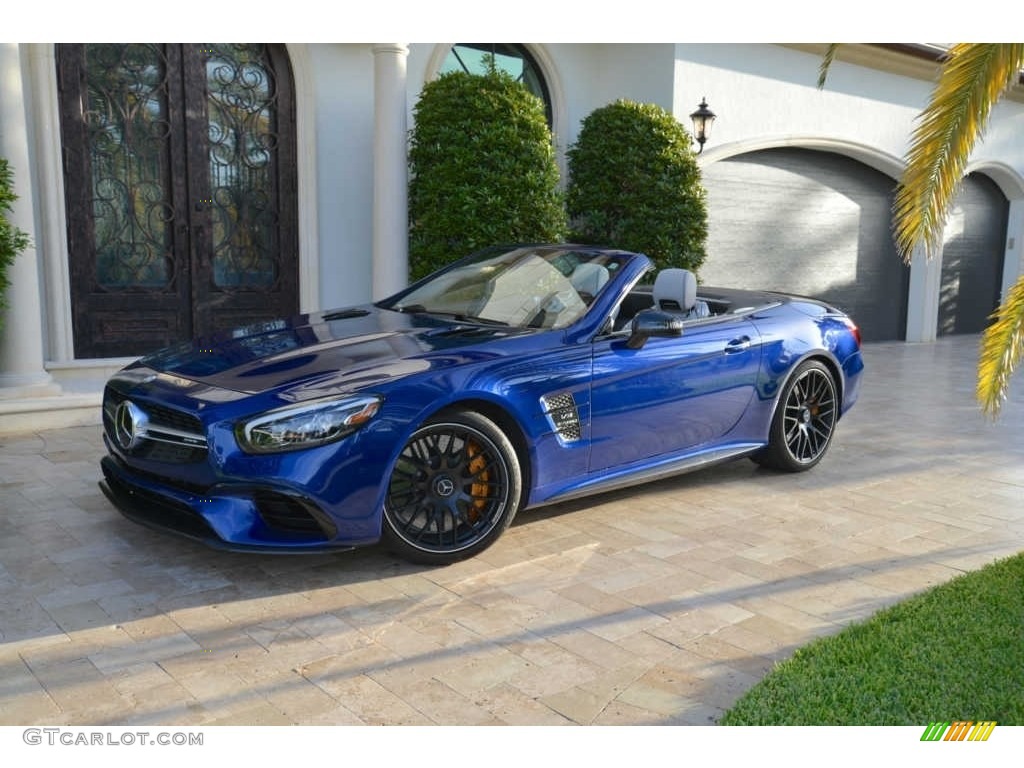 2017 SL 63 AMG Roadster - Brilliant Blue Metallic / designo Platinum White/Black photo #1