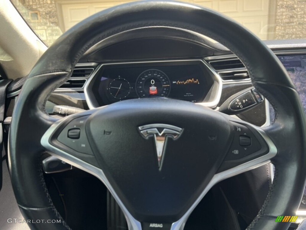 2013 Tesla Model S P85 Performance Black Steering Wheel Photo #144803311