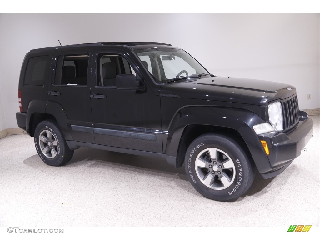 2008 Liberty Sport 4x4 - Brilliant Black Crystal Pearl / Pastel Slate Gray photo #1