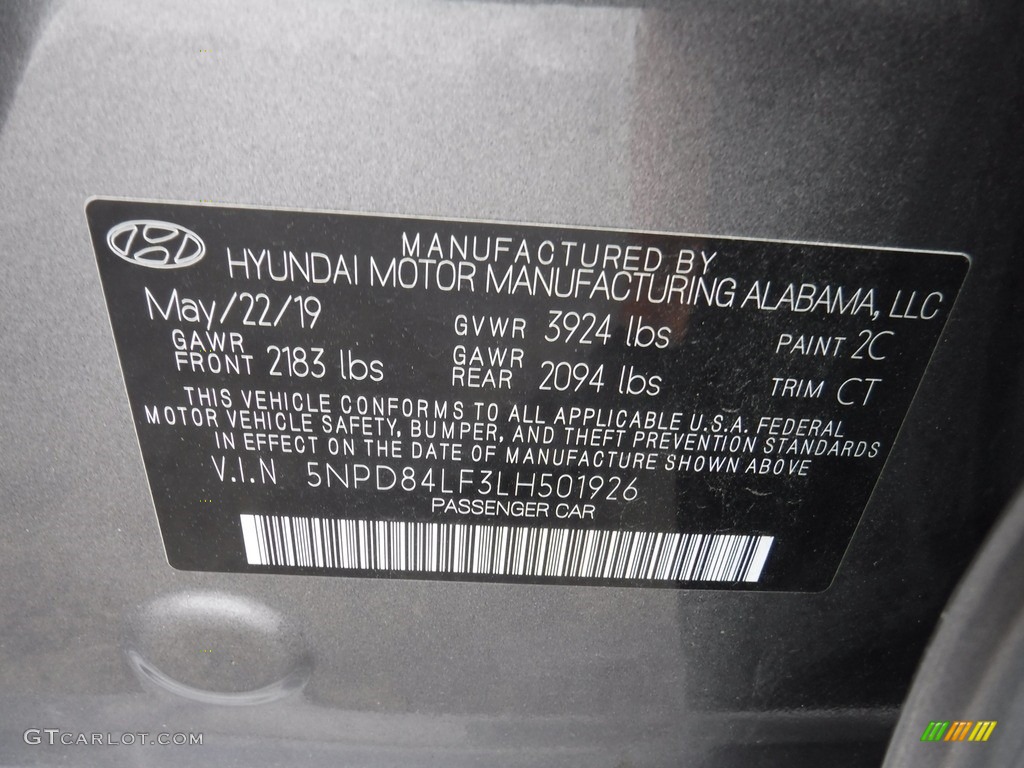 2020 Elantra SEL - Machine Gray / Black photo #27