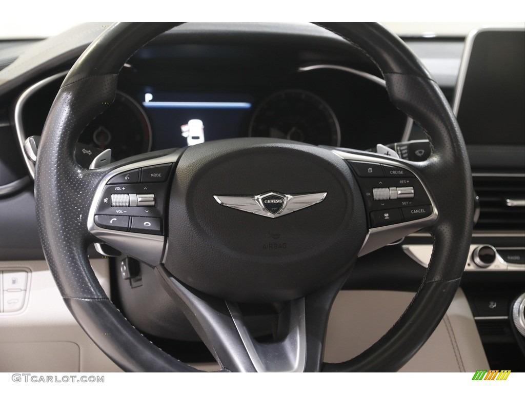 2020 Hyundai Genesis G70 AWD Black/Gray Steering Wheel Photo #144815087