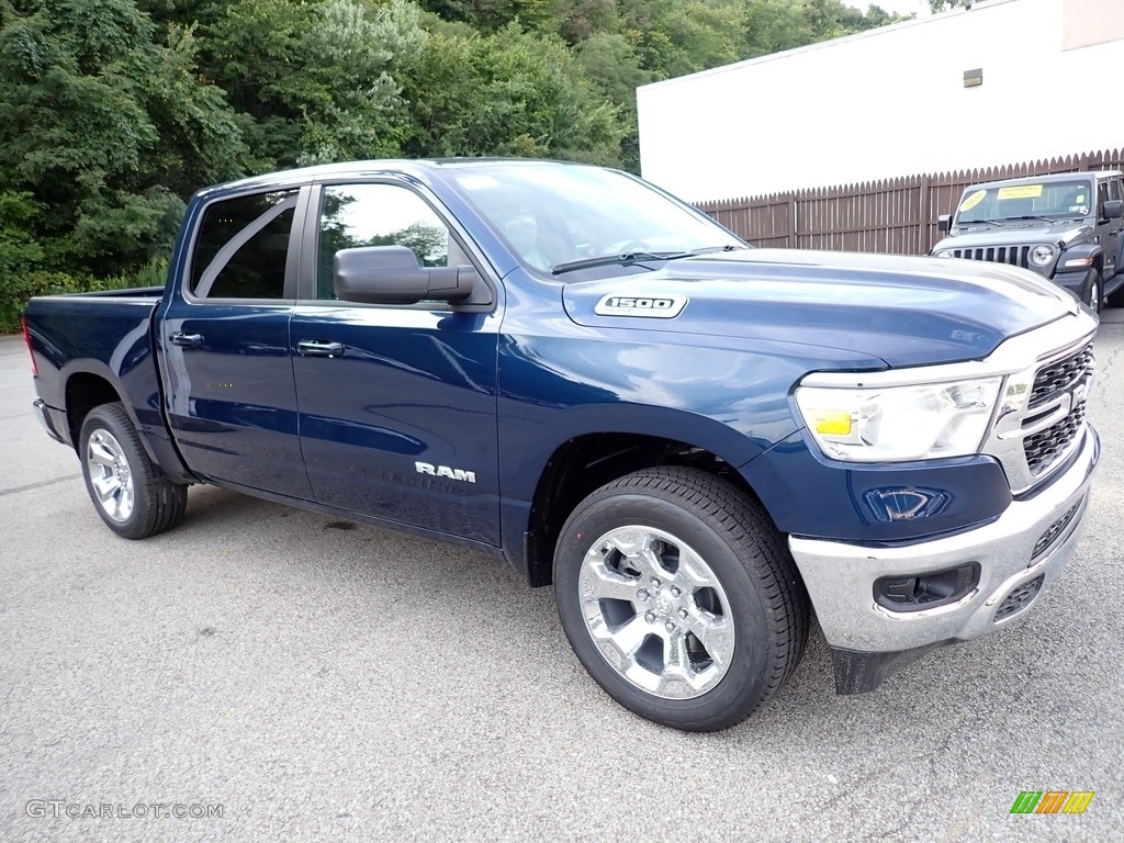 Patriot Blue Pearl 2022 Ram 1500 Big Horn Crew Cab 4x4 Exterior Photo #144821704