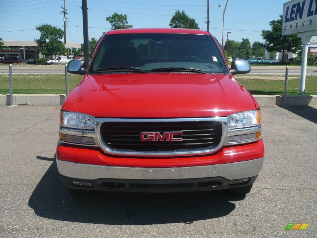 2001 Sierra 1500 SLT Extended Cab 4x4 - Fire Red / Graphite photo #2