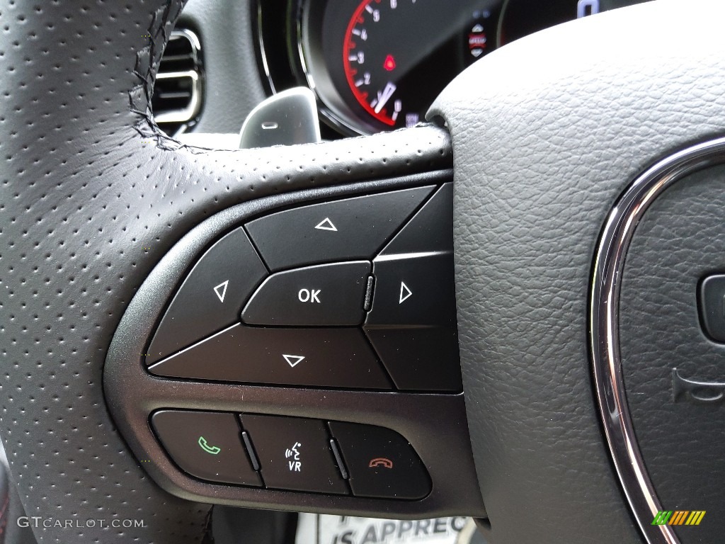 2022 Dodge Durango R/T Blacktop AWD Black Steering Wheel Photo #144822865