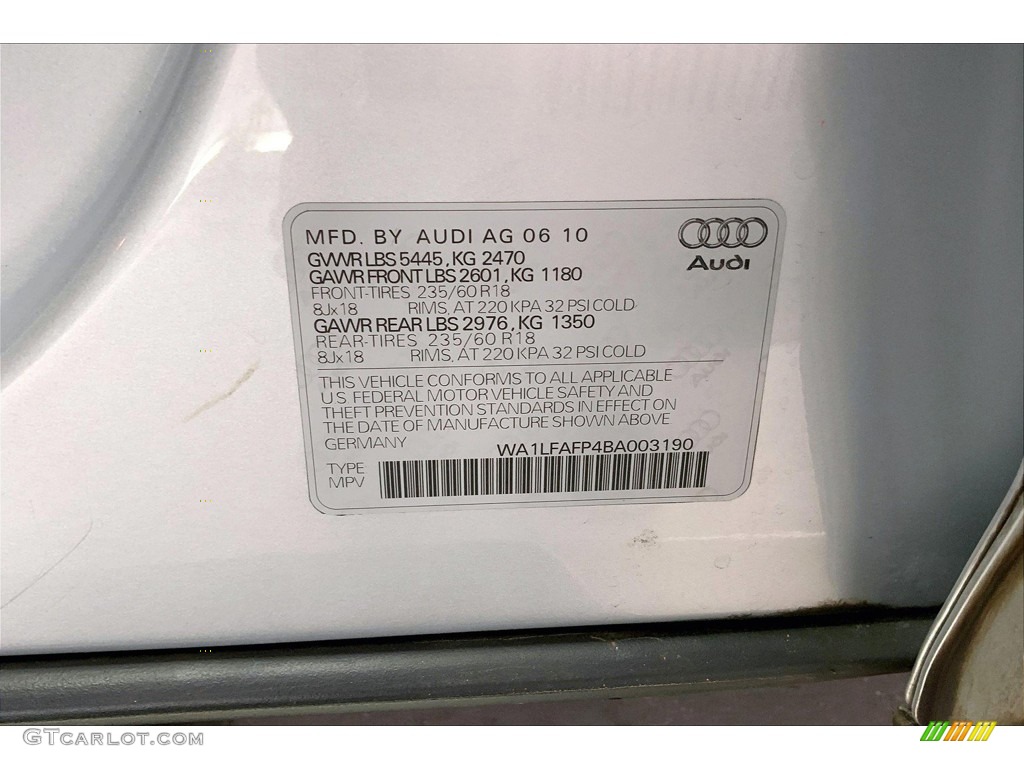 2011 Q5 2.0T quattro - Ice Silver Metallic / Black photo #33