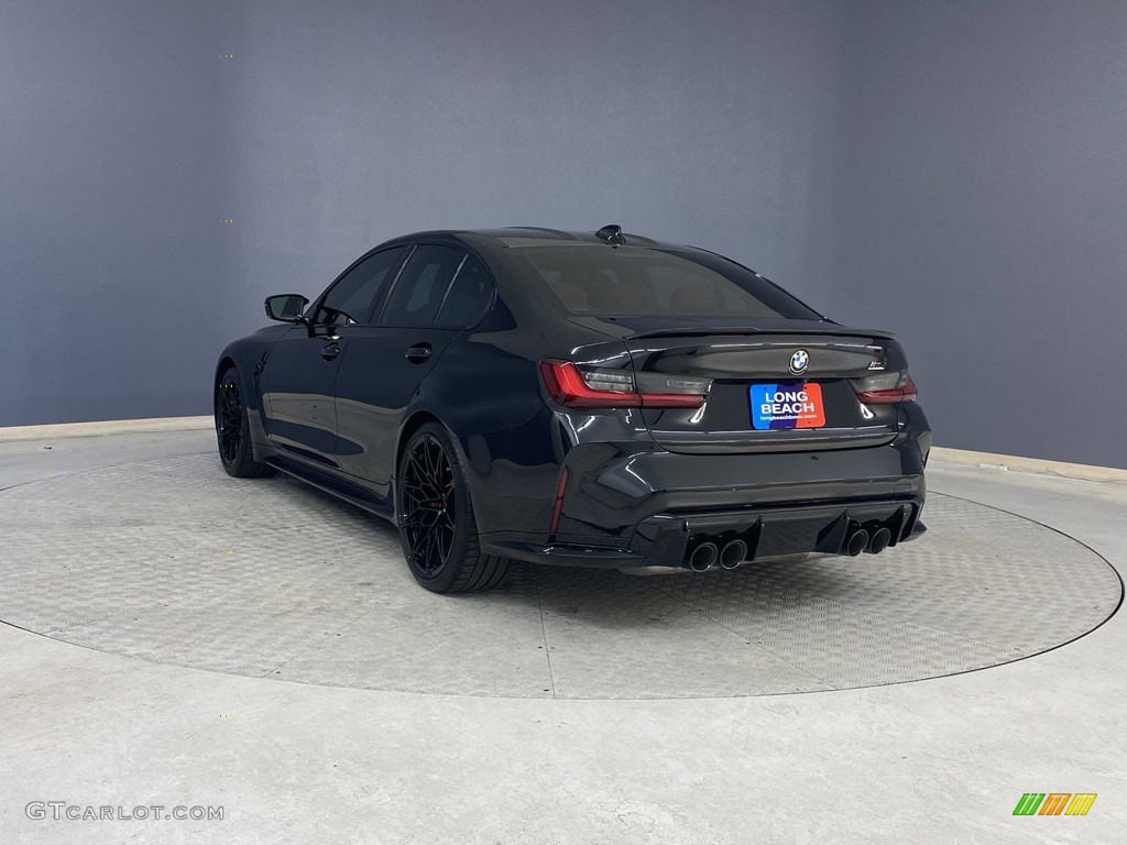 2022 M3 Competition Sedan - Black Sapphire Metallic / Fiona Red photo #3
