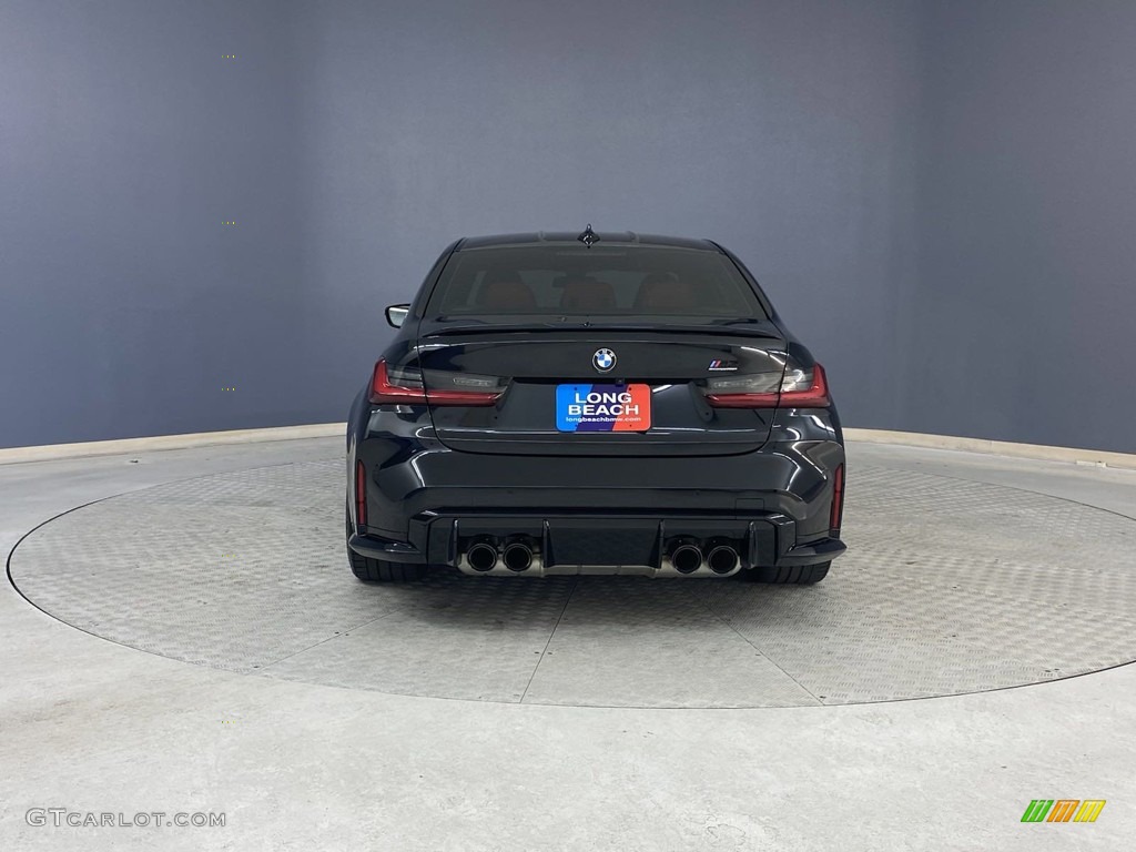 2022 M3 Competition Sedan - Black Sapphire Metallic / Fiona Red photo #4