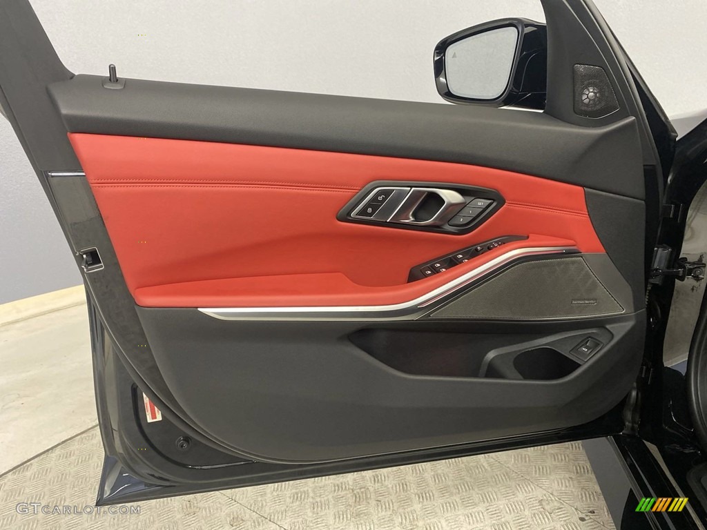 2022 BMW M3 Competition Sedan Fiona Red Door Panel Photo #144824882