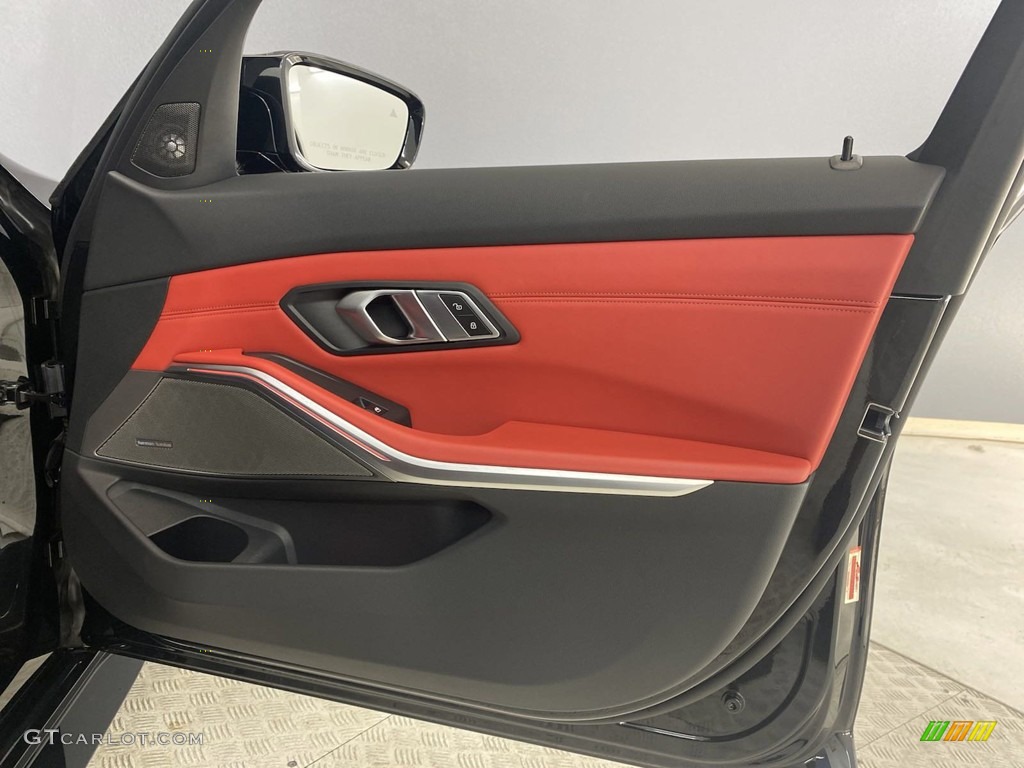 2022 BMW M3 Competition Sedan Fiona Red Door Panel Photo #144825368