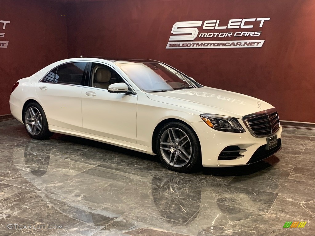 2019 S 560 4Matic Sedan - designo Diamond White Metallic / Nut Brown/Black photo #2
