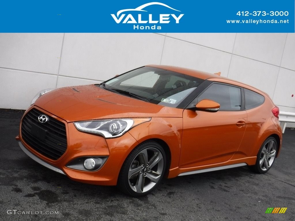2014 Veloster Turbo - Vitamin C / Black photo #1