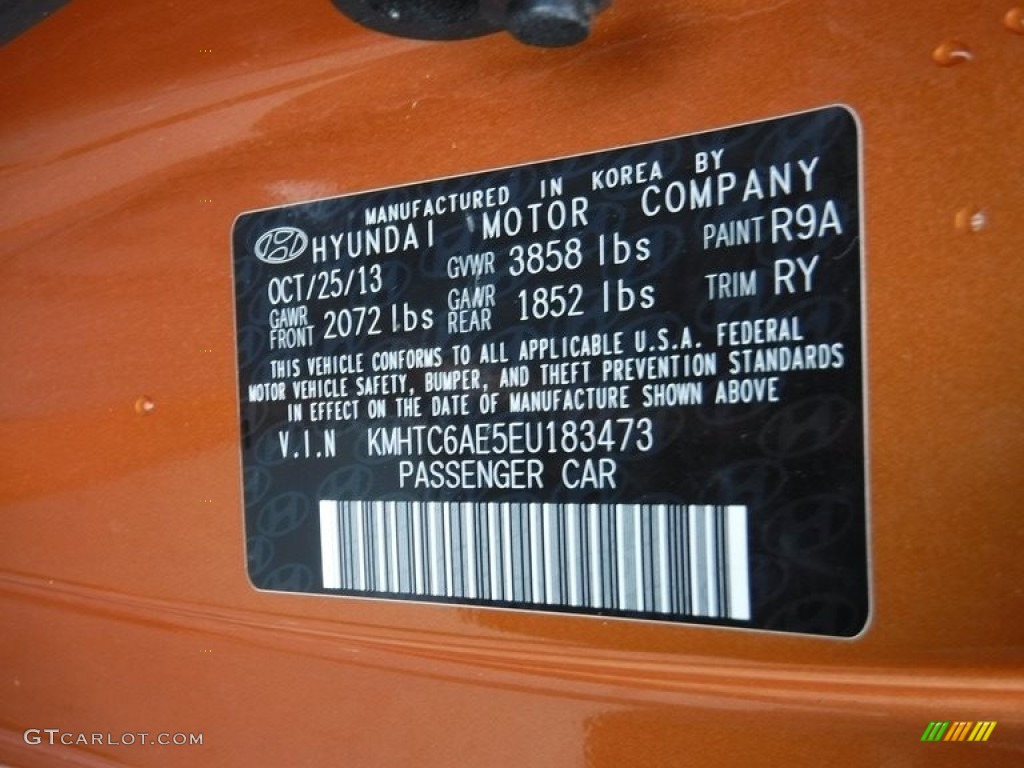 2014 Veloster Turbo - Vitamin C / Black photo #28