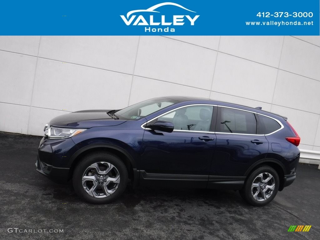 2018 CR-V EX-L AWD - Obsidian Blue Pearl / Gray photo #2