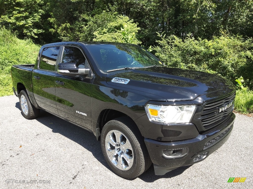 Diamond Black Crystal Pearl 2021 Ram 1500 Big Horn Crew Cab 4x4 Exterior Photo #144827951