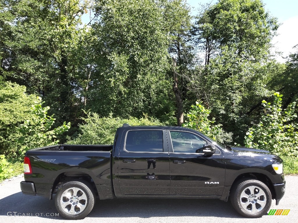 Diamond Black Crystal Pearl 2021 Ram 1500 Big Horn Crew Cab 4x4 Exterior Photo #144827975
