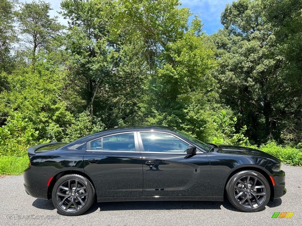 Pitch Black 2022 Dodge Charger SXT Blacktop Exterior Photo #144828575