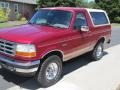 1995 Electric Current Red Pearl Ford Bronco XL 4x4  photo #5