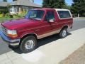 1995 Electric Current Red Pearl Ford Bronco XL 4x4  photo #6