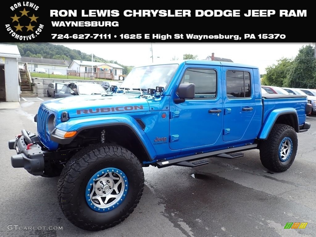 2022 Gladiator Rubicon 4x4 - Hydro Blue Pearl / Black photo #1