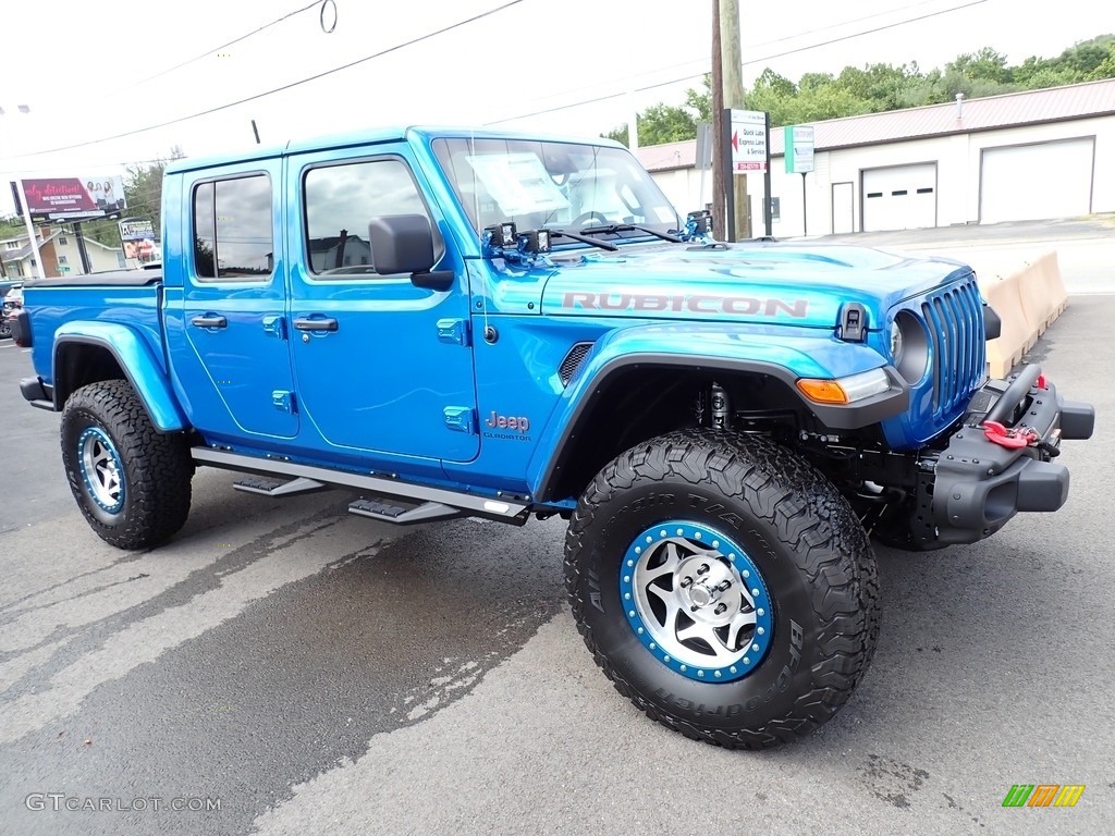 2022 Gladiator Rubicon 4x4 - Hydro Blue Pearl / Black photo #8