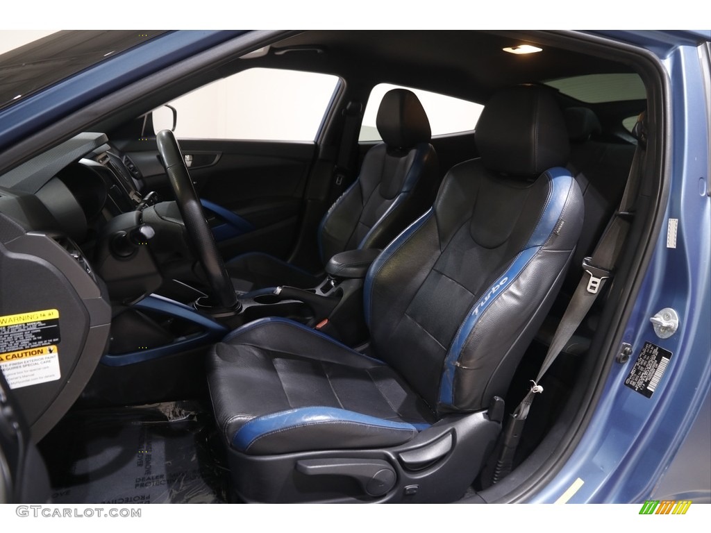 Black/Blue Interior 2016 Hyundai Veloster Rally Edition Photo #144836807