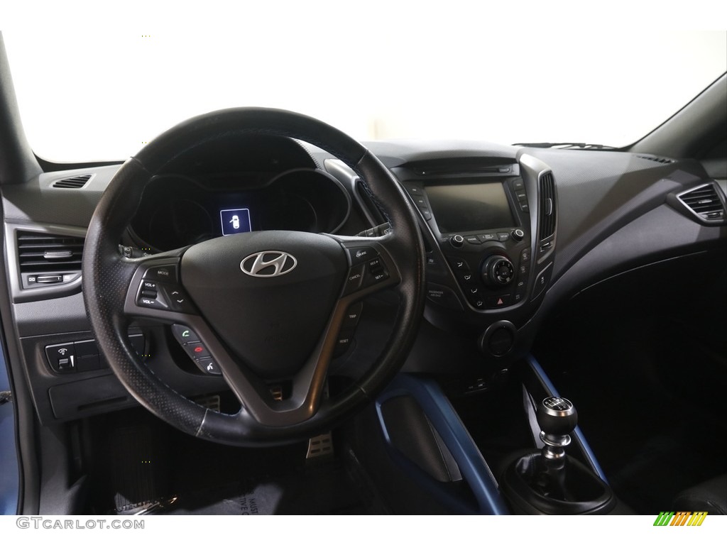 2016 Hyundai Veloster Rally Edition Black/Blue Dashboard Photo #144836831