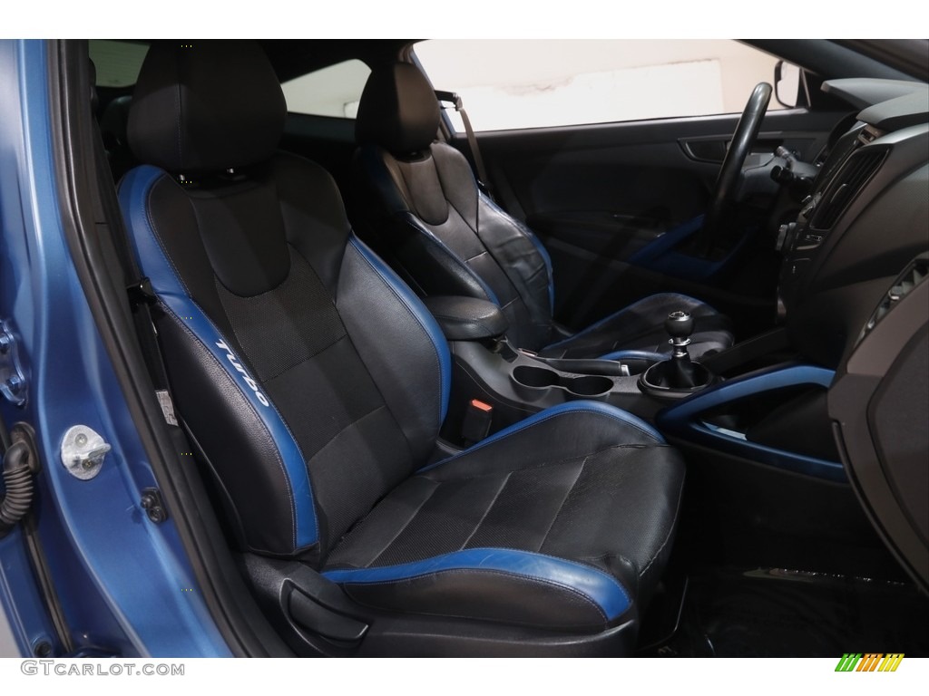 Black/Blue Interior 2016 Hyundai Veloster Rally Edition Photo #144837047