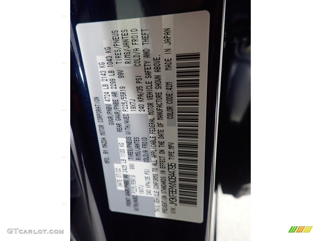2022 CX-5 Color Code 42M for Eternal Blue Mica Photo #144838541