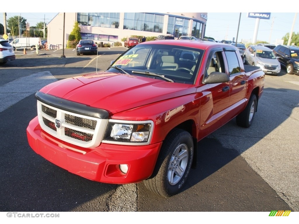 2011 Dakota Big Horn Crew Cab 4x4 - Flame Red / Dark Slate Gray/Medium Slate Gray photo #1