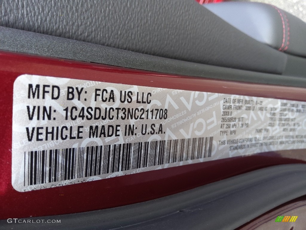 2022 Durango R/T Blacktop AWD - Octane Red Pearl / Black photo #33