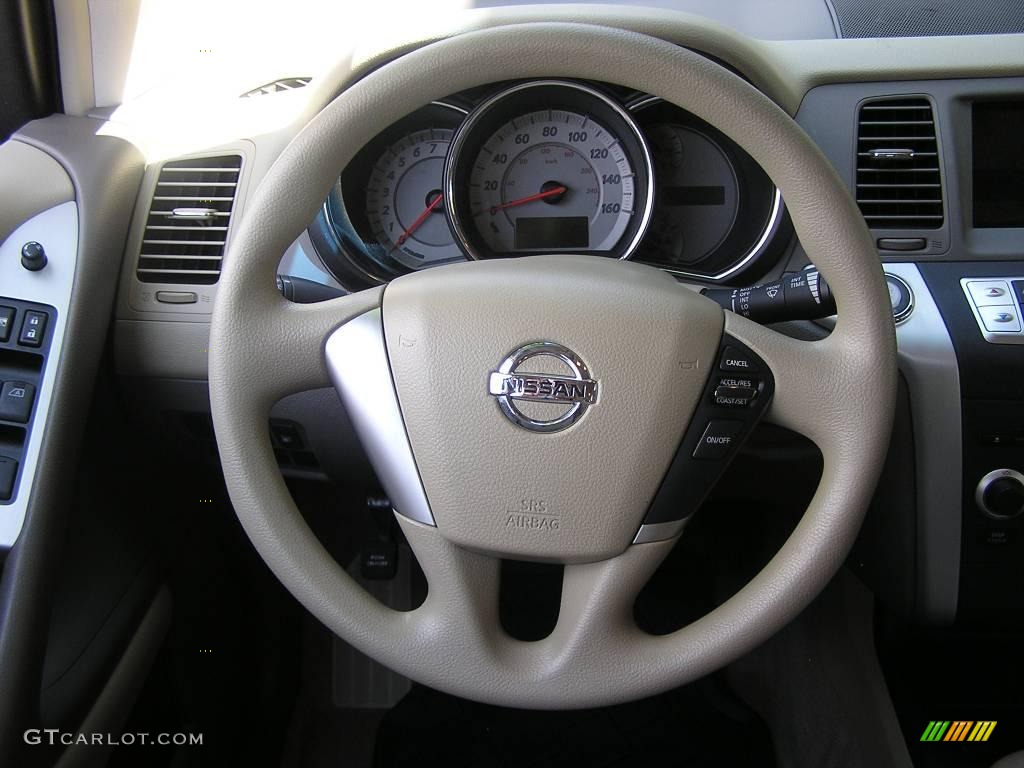 2009 Murano S AWD - Glacier Pearl / Beige photo #10