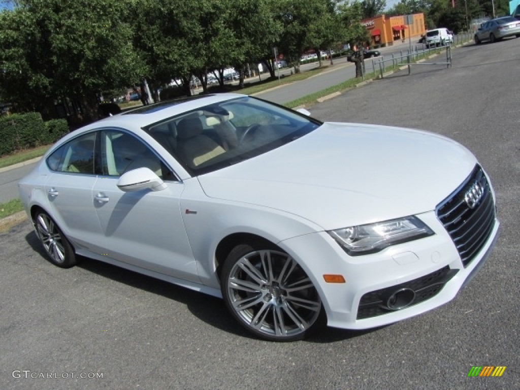 2014 A7 3.0T quattro Prestige - Glacier White Metallic / Velvet Beige photo #3