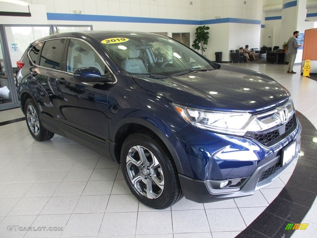 Obsidian Blue Pearl 2019 Honda CR-V EX AWD Exterior Photo #144847938