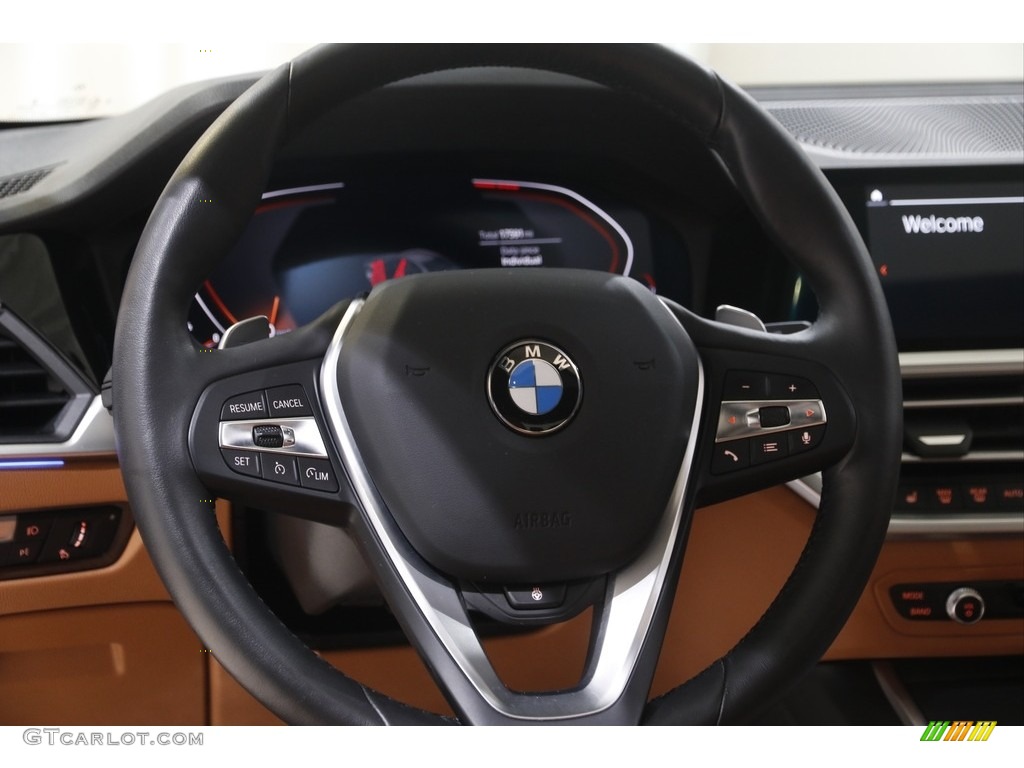 2021 BMW 3 Series 330i xDrive Sedan Cognac Steering Wheel Photo #144849079