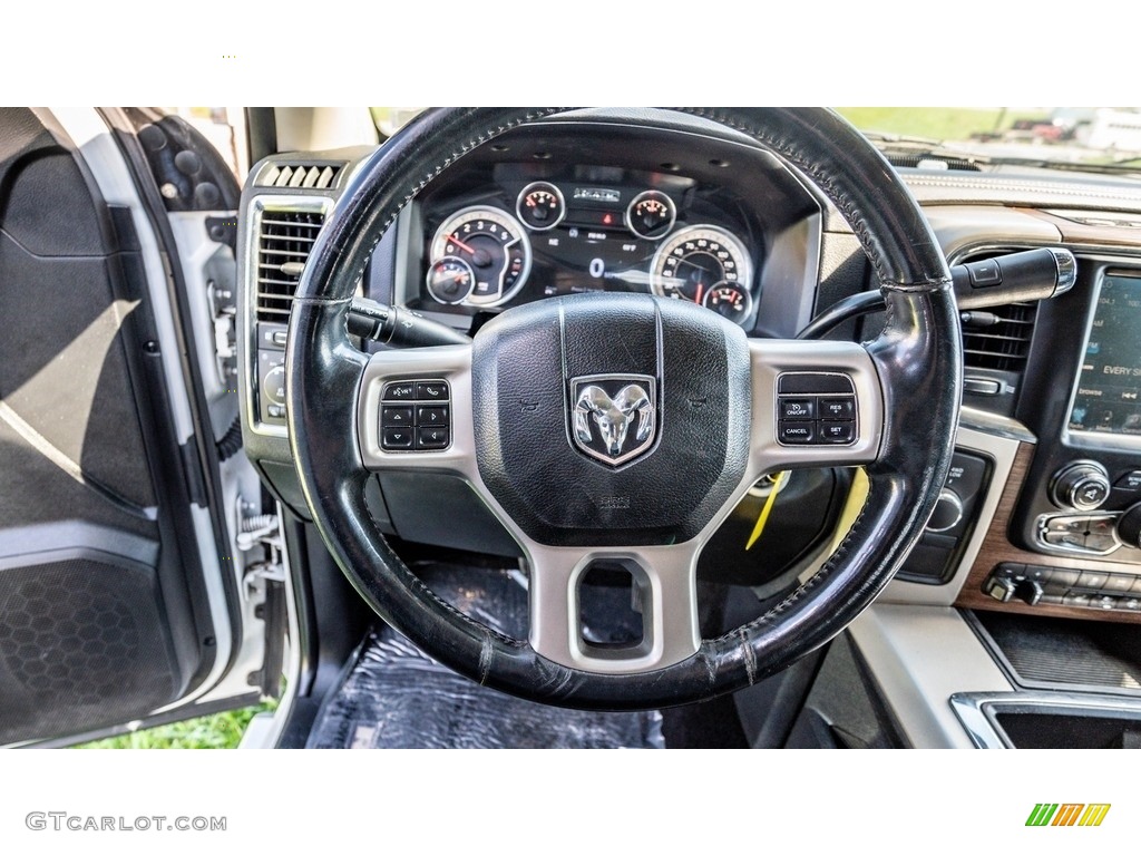 2015 Ram 3500 Laramie Crew Cab 4x4 Black Steering Wheel Photo #144850042