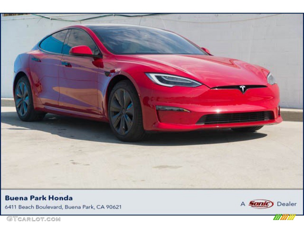 2022 Model S AWD - Red Multi-Coat / Creme photo #1