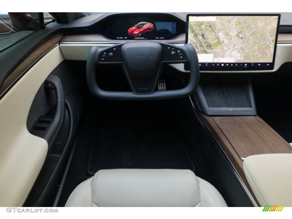 2022 Tesla Model S AWD Creme Dashboard Photo #144850983