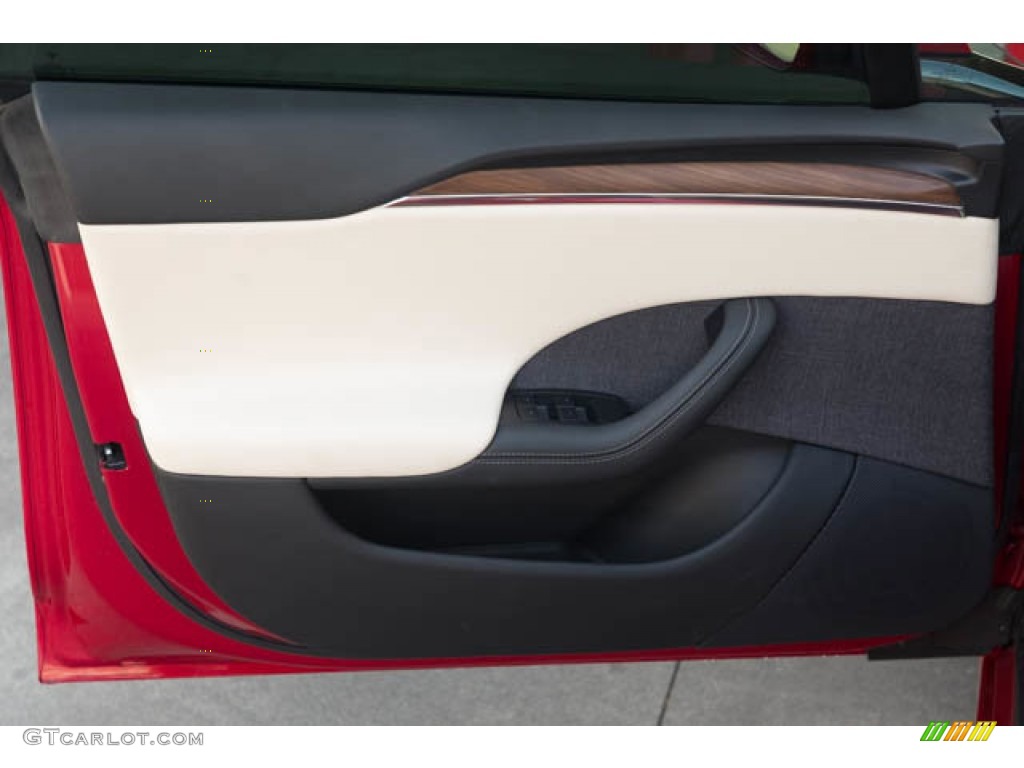 2022 Tesla Model S AWD Creme Door Panel Photo #144851243