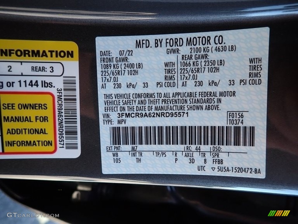 2022 Ford Bronco Sport Base 4x4 Color Code Photos