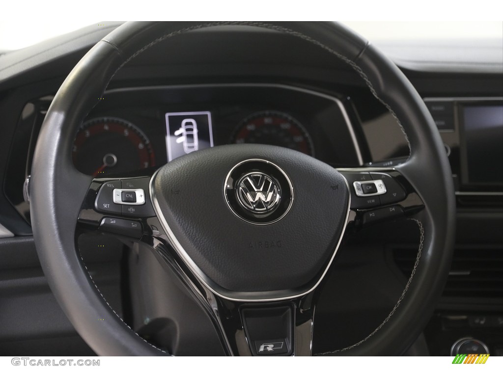 2019 Volkswagen Jetta R-Line Titan Black/Storm Gray Steering Wheel Photo #144855156