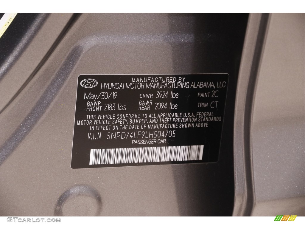 2020 Elantra SE - Machine Gray / Black photo #20