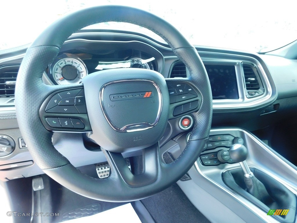 2021 Dodge Challenger R/T Scat Pack Shaker Black Steering Wheel Photo #144858156