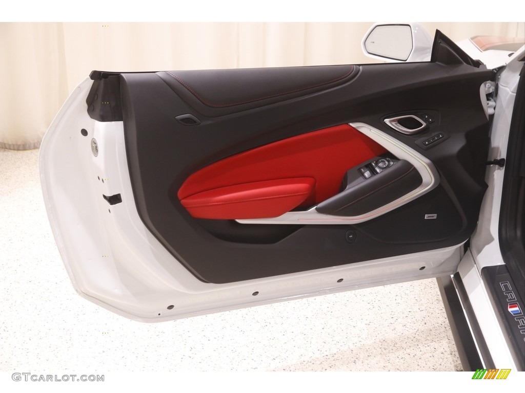 2022 Chevrolet Camaro SS Convertible Jet Black/Red Accents Door Panel Photo #144859143