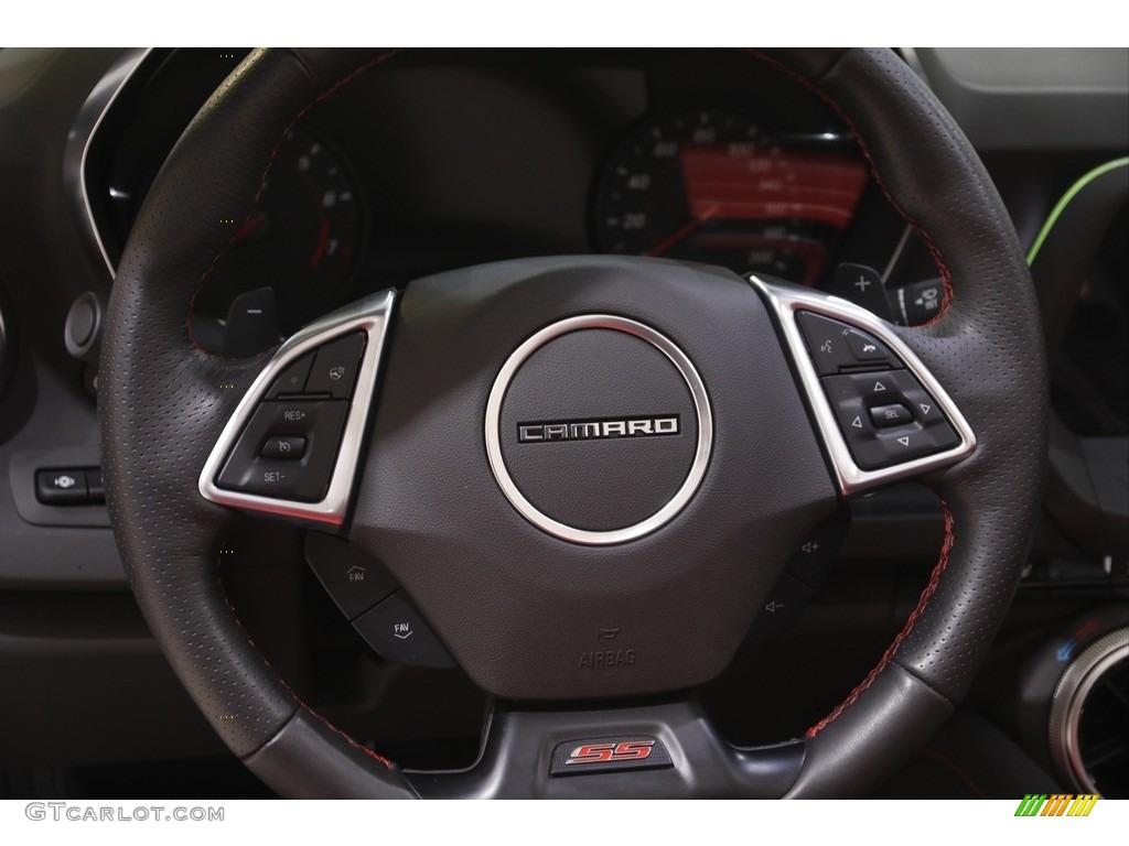 2022 Chevrolet Camaro SS Convertible Jet Black/Red Accents Steering Wheel Photo #144859164