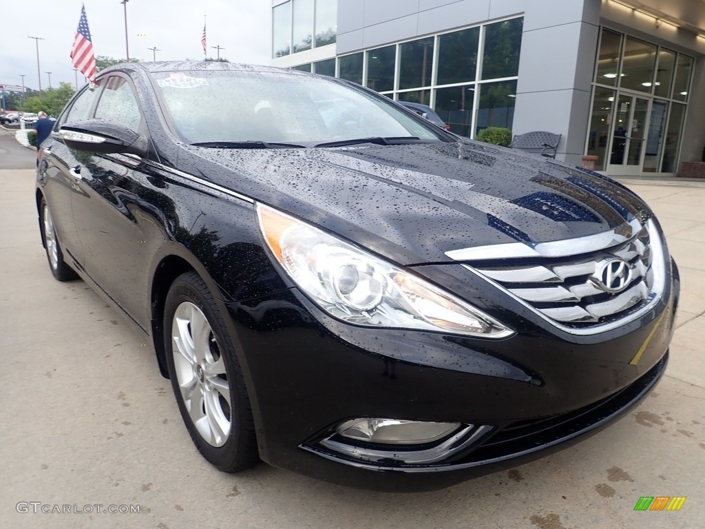 2013 Sonata Limited - Midnight Black / Black photo #8